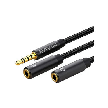 Bavin AUX 21 3.5mm Black Headset Splitter