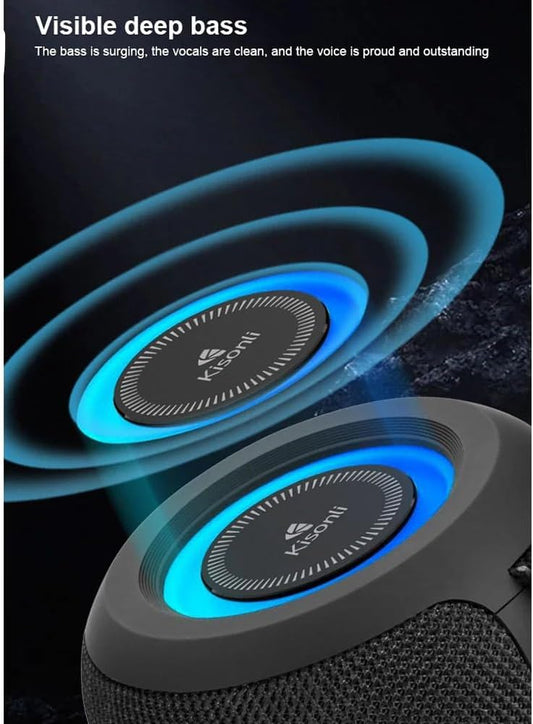 Q26 Portable Bluetooth Speaker – 10W – Powerful Sound – Support USB & TF Card – 1200mAh Battery – Multicolor (Black)