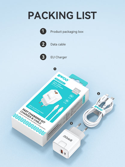 BWOO Kit Charger + Type-C to Type-L 20W EU CDA157C-L	CDA 157CL