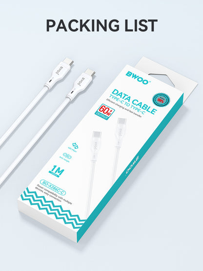 BWOO  USB-C to USB-C Fast Charging Cable 60 W 1M X286CC