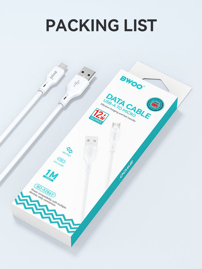 BWOO USB-A to MICRO Charging Data Cable 12W 1MX286V