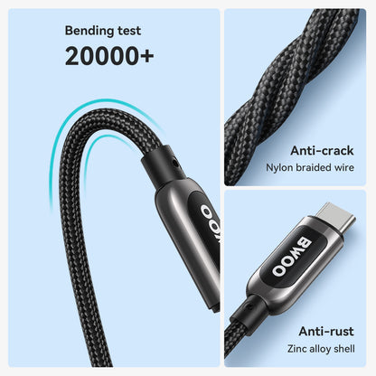 BWOO Nylon Braided 27W Fast Charging Type-C to iPhone Cable X276