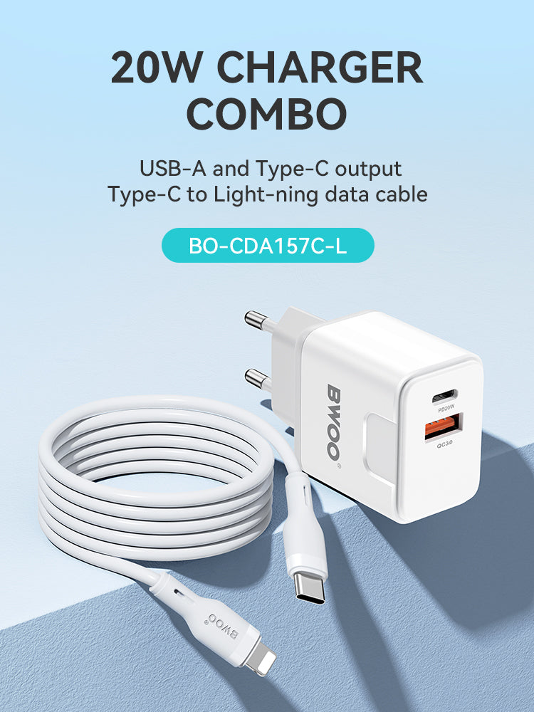 BWOO Kit Charger + Type-C to Type-L 20W EU CDA157C-L	CDA 157CL