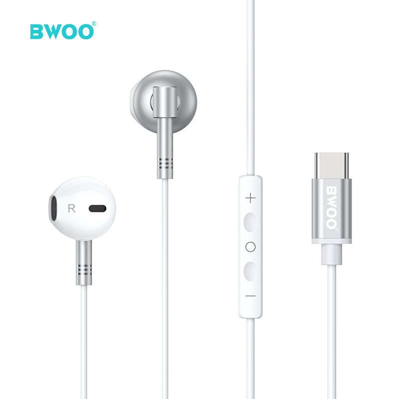 BWOO HF- 166 USB Type C Wired Earphones In-Ear Headphones