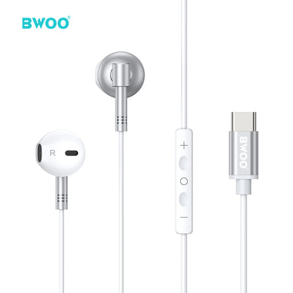 BWOO HF- 166 USB Type C Wired Earphones In-Ear Headphones