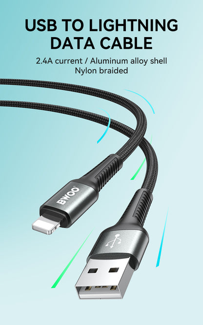 BWOO USB-A to Lightning Charging Data Cable 3A 1MX288L / 2MX288L / 3MX288L