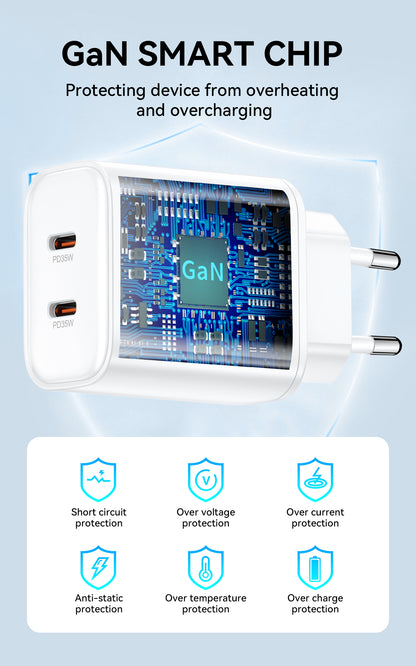 35W USB-C Dual Ports Fast Charger 2 in 1 BO-CDA206