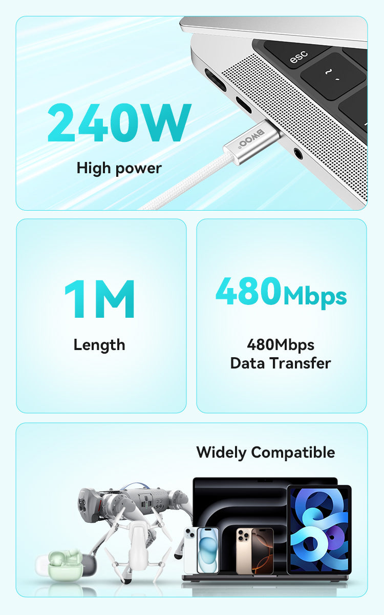 USB-C to USB-C Fast Charging Cable 240W 1M X317C-C