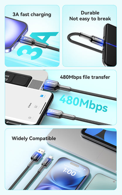 BWOO  USB-A to USB-C Charging Cable 3A 1M  BO-X316C