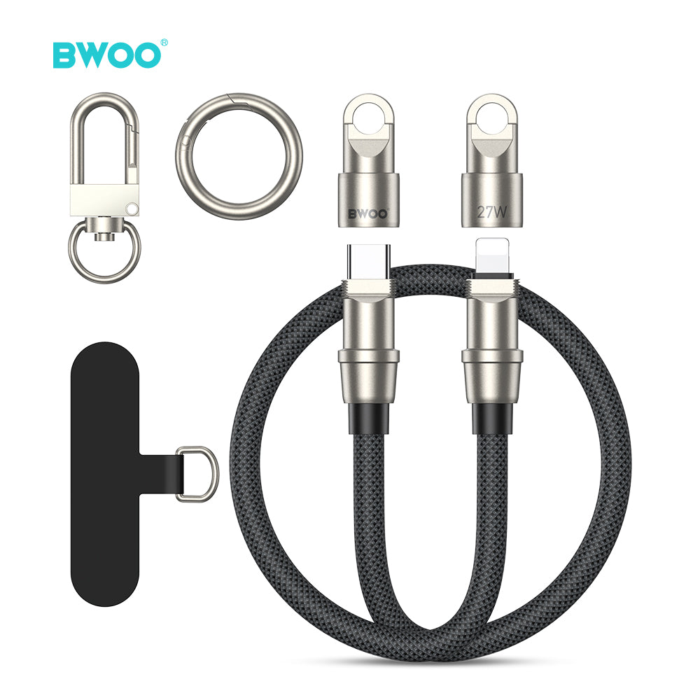 Phone Lanyard Built-in USB-C to Lightning Charging Cable 2 in 1 0.3M BO-X309