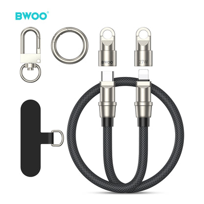 Phone Lanyard Built-in USB-C to Lightning Charging Cable 2 in 1 0.3M BO-X309