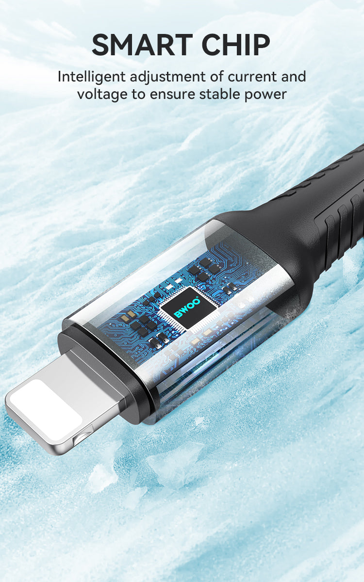 BWOO USB-A to Lightning Charging Data Cable 3A 1MX288L / 2MX288L / 3MX288L