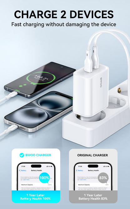 35W USB-C Dual Ports Fast Charger 2 in 1 BO-CDA206
