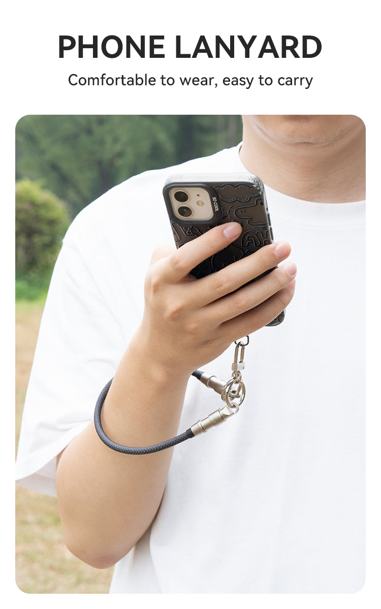 Phone Lanyard Built-in USB-C to Lightning Charging Cable 2 in 1 0.3M BO-X309