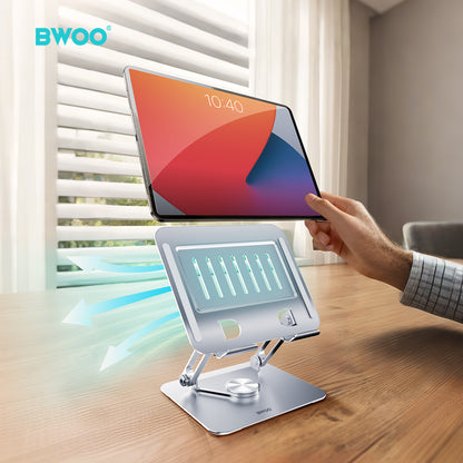 BWOO Adjustable Metal Laptop Stand with 360 Rotation Base  ZJ142