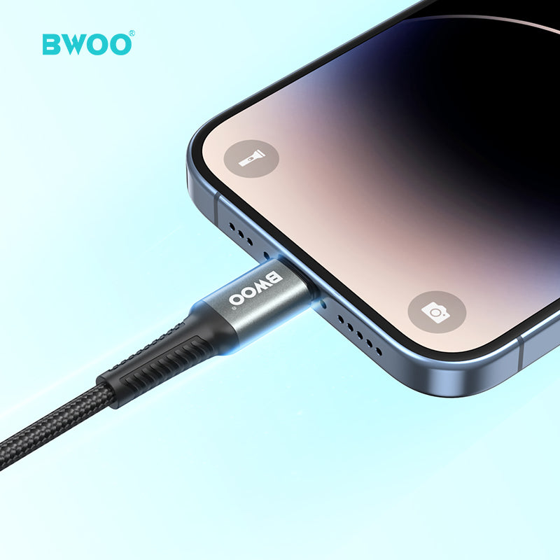 BWOO USB-A to Lightning Charging Data Cable 3A 1MX288L / 2MX288L / 3MX288L