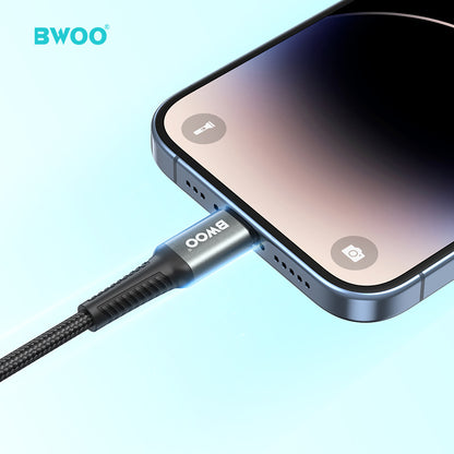 BWOO USB-A to Lightning Charging Data Cable 3A 1MX288L / 2MX288L / 3MX288L