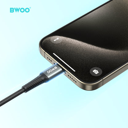 BWOO USB-C to USB-C Fast Charging Cable PD 60W Nylon 3M X288CC
