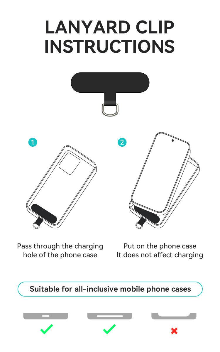 Phone Lanyard Built-in USB-C to Lightning Charging Cable 2 in 1 0.3M BO-X309