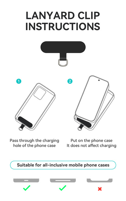Phone Lanyard Built-in USB-C to Lightning Charging Cable 2 in 1 0.3M BO-X309