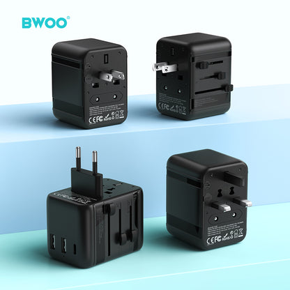 BWOO International Multi Plug Travel Adapter GaN PD 20W 3 in 1 BO-UC08
