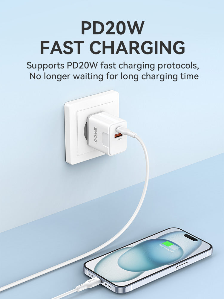 BWOO  Kit Charger + Type-C to Type-C 20W EU CDA157C-C CDA 157CC