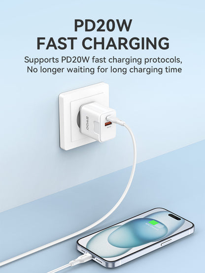 BWOO  Kit Charger + Type-C to Type-C 20W EU CDA157C-C CDA 157CC