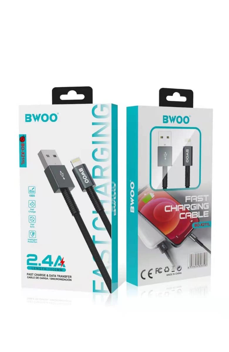 Bwoo X211L iPhone Lightning Cable 1m Iphone Charger Cord  Black
