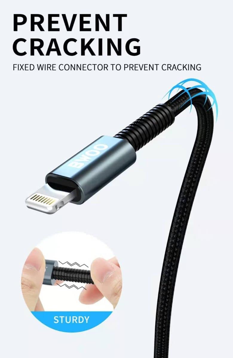 Bwoo X211L iPhone Lightning Cable 1m Iphone Charger Cord  Black