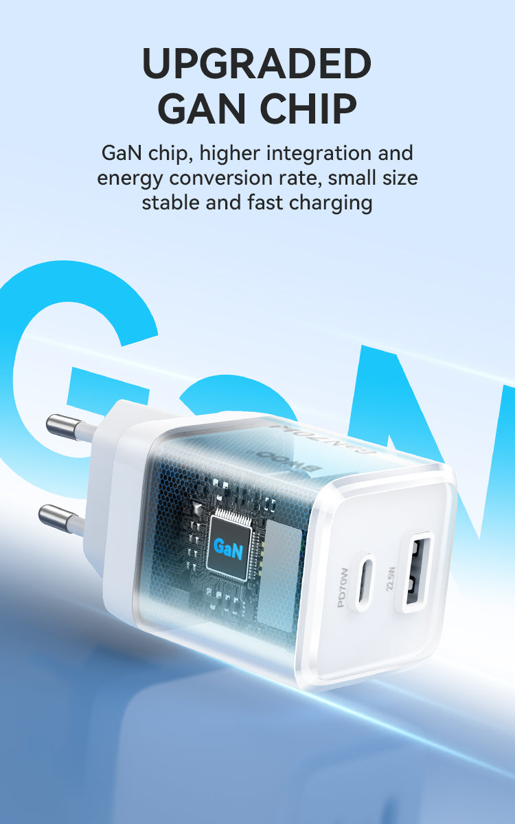 70W USB-C Dual ports GaN Charger BO-CDA224