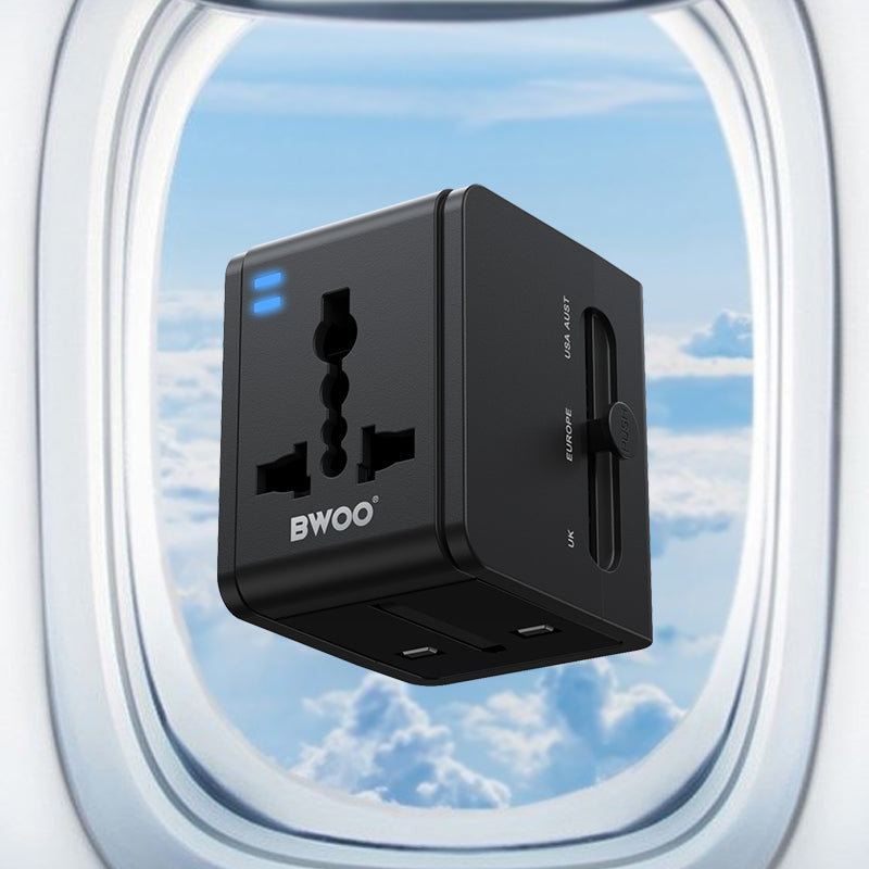 Travel Adapter 15W 2 in 1 with Type-C + USB-A for EU UK AUS US BO-UC06