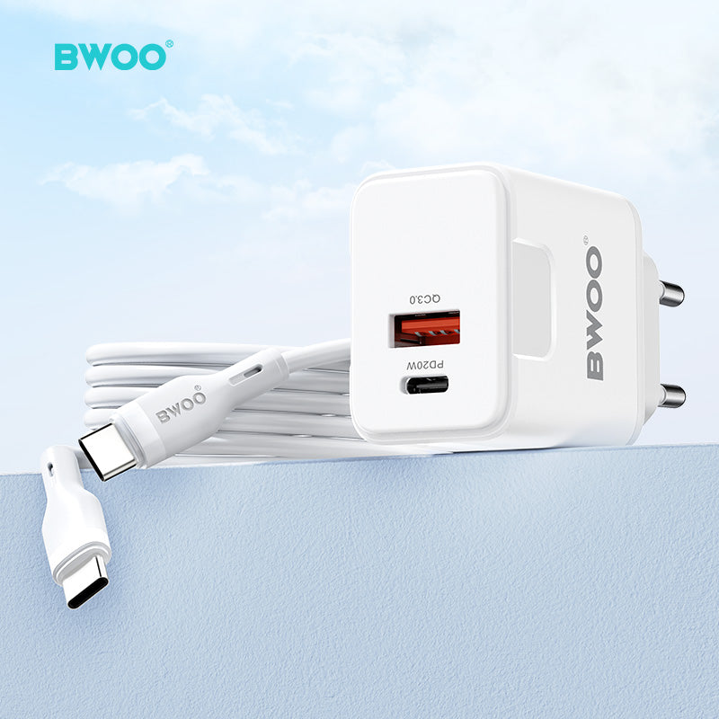 BWOO  Kit Charger + Type-C to Type-C 20W EU CDA157C-C CDA 157CC
