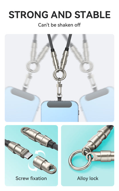 Phone Lanyard Built-in USB-C to Lightning Charging Cable 2 in 1 0.3M BO-X309