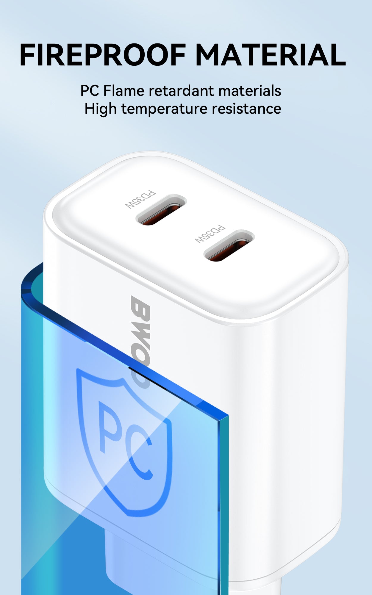 35W USB-C Dual Ports Fast Charger 2 in 1 BO-CDA206