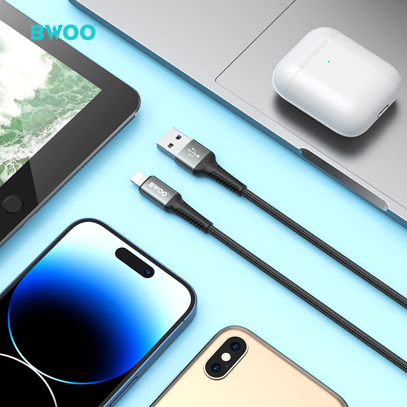 BWOO USB-A to Lightning Charging Data Cable 3A 1MX288L / 2MX288L / 3MX288L