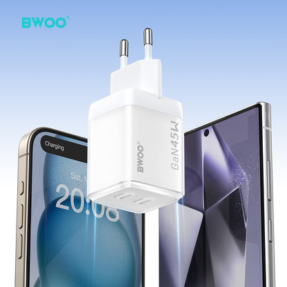 45W USB-C Dual ports GaN Charger BO-CDA223