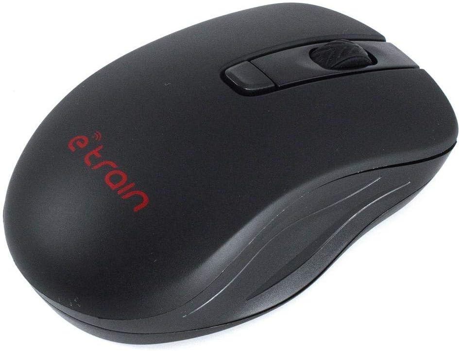 Etrain MO500 | Wireless Optical Mouse | 2.4GHz Connectivity | 1200 DPI Sensor | Plug & Play Design for Laptop & PC | Black