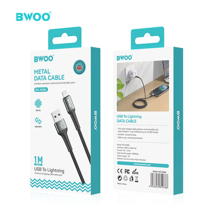 BWOO USB-A to Lightning Charging Data Cable 3A 1MX288L / 2MX288L / 3MX288L
