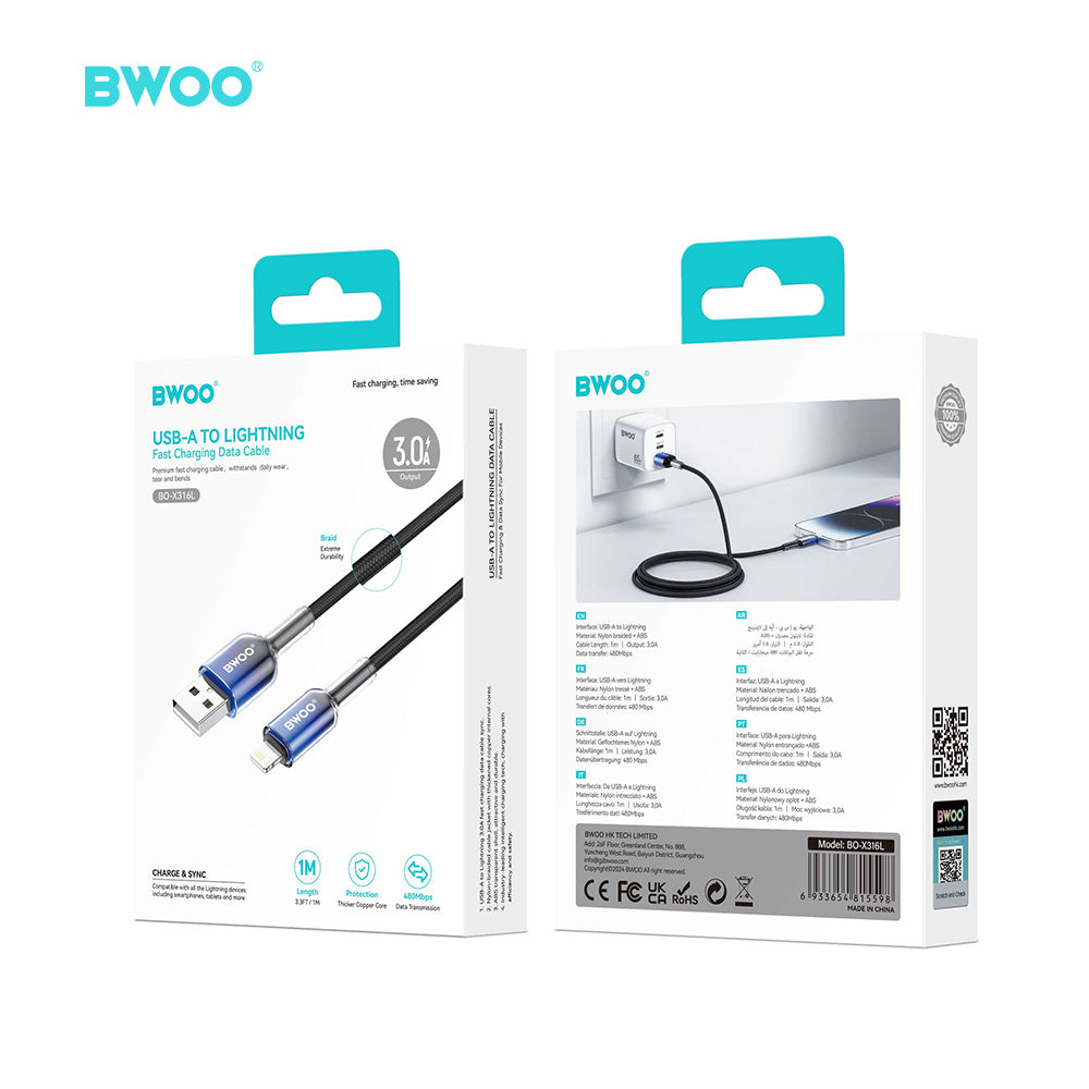 BWOO  USB-A to USB-C Charging Cable 3A 1M BO-X316L