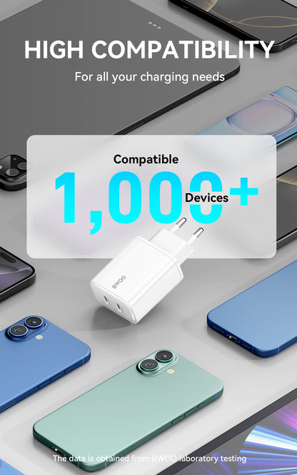 35W USB-C Dual Ports Fast Charger 2 in 1 BO-CDA206