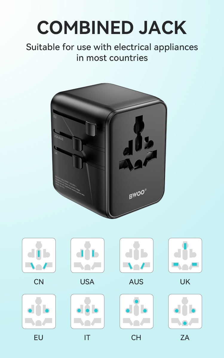 BWOO GaN III Travel Adapter 45W 4 in 1 BO-UC07
