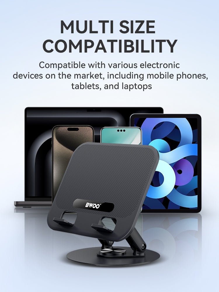 BWOO Aluminum Alloy Foldable Desktop Tablet Holder 360° Rotating ZJ131