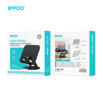 BWOO Aluminum Alloy Foldable Desktop Tablet Holder 360° Rotating ZJ131