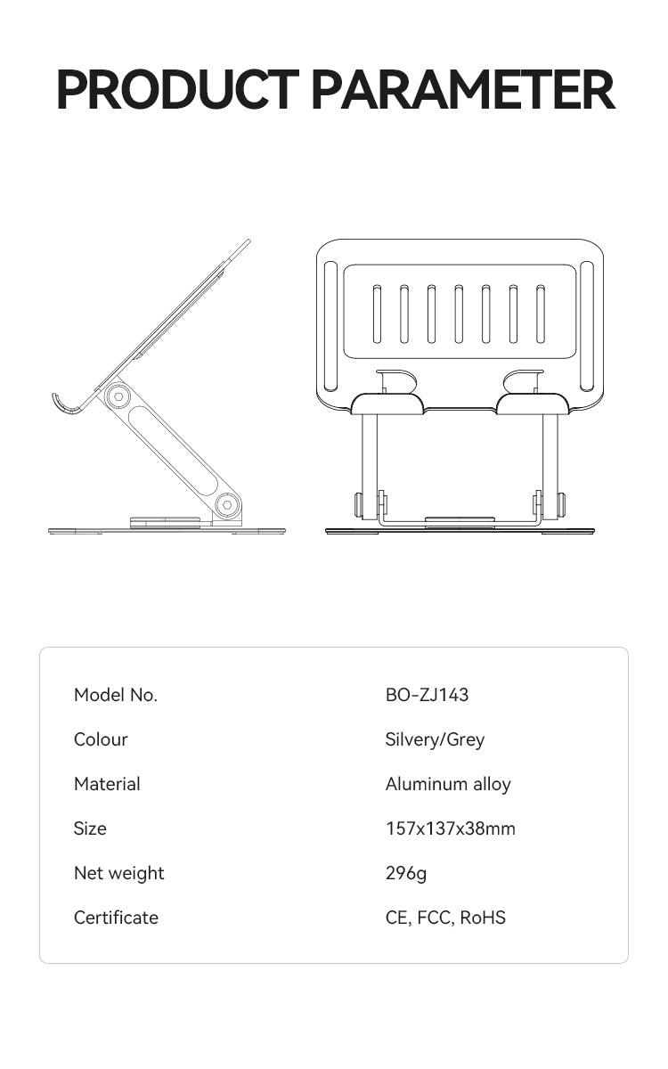 BWOO Adjustable Tablet Stand with 360 Rotation Rotation Base  ZJ143