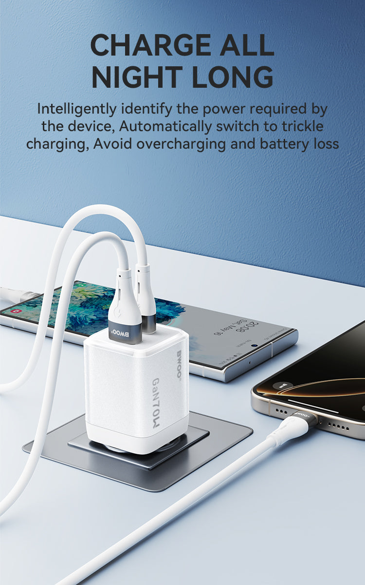 70W USB-C Dual ports GaN Charger BO-CDA224