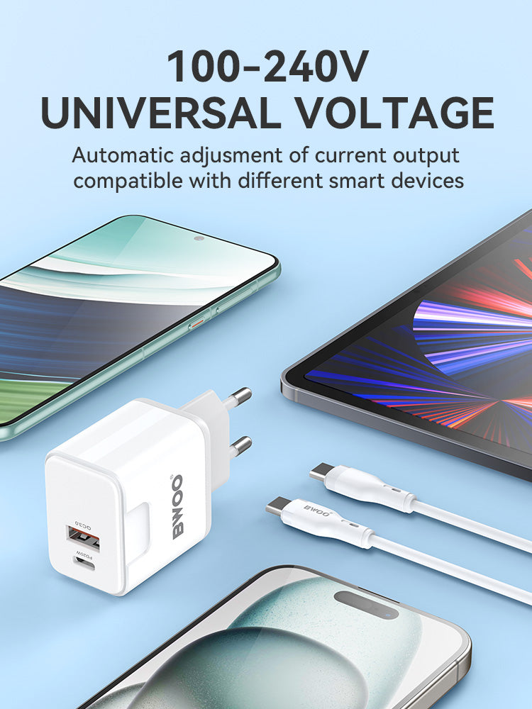BWOO  Kit Charger + Type-C to Type-C 20W EU CDA157C-C CDA 157CC