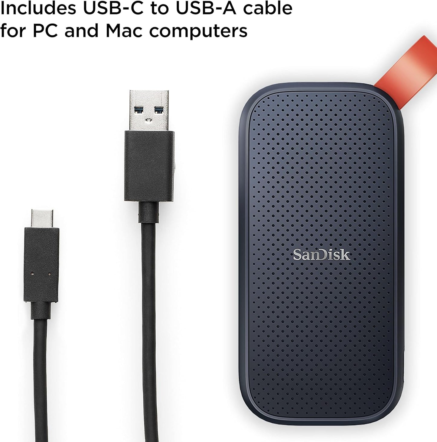 SanDisk 1TB Portable External SSD USB 3.2 Gen 2, USB-C Solid State Drive
