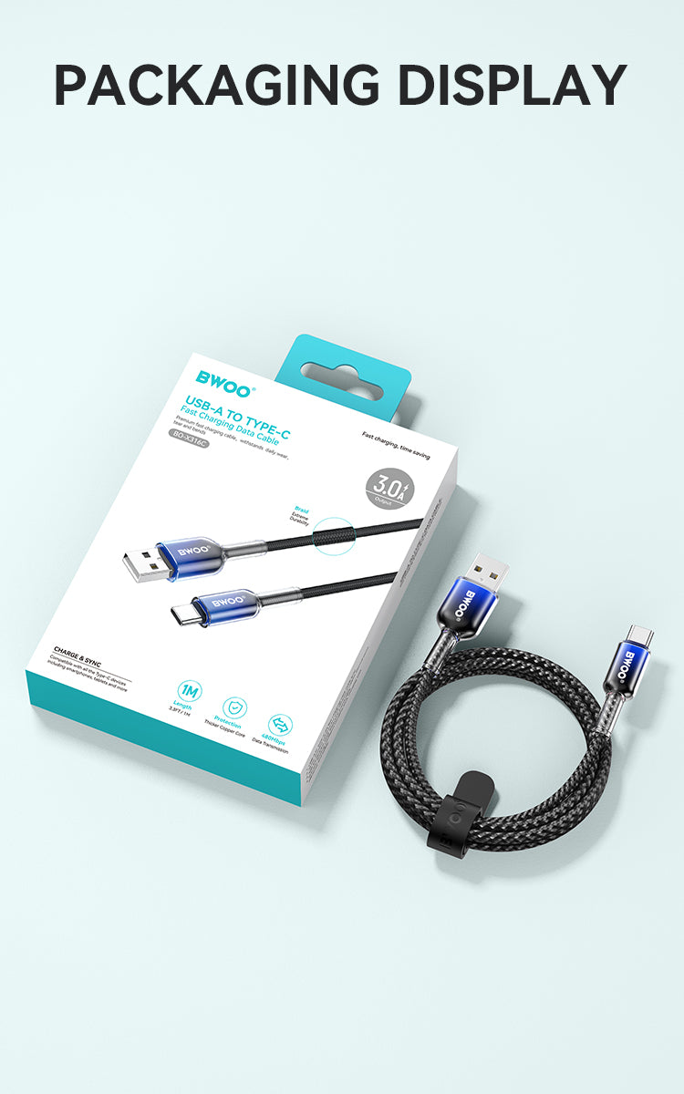 BWOO  USB-A to USB-C Charging Cable 3A 1M  BO-X316C