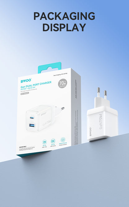 70W USB-C Dual ports GaN Charger BO-CDA224