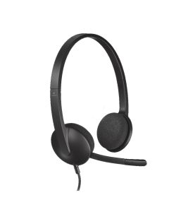 Logitech H111 Stereo Headset for Live Chat and Music, Black/Silver, Wired, On-Ear